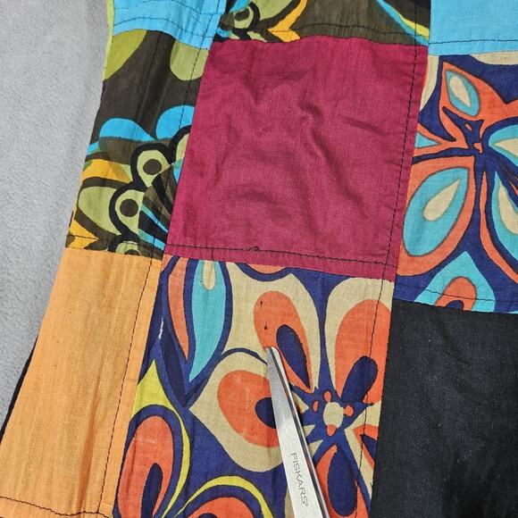 Rising International Patchwork Dress Size XXL Sun Dress Boho Hippie Artsy Cotton - Picture 4 of 14